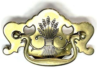 Chippendale Bail Pull with Wheat Accent Measures 3” Centers and 4-1/4” total length