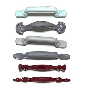 Distressed Painted Drawer Pull, Upcycled Cabinet Hardware, 3" Center