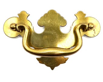 Chippendale Vintage Batwing Pull Brass or Brass Plate Free Bail 4" Center to Center