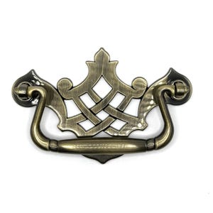 Chippendale Queen Anne Style with Champagne Bronze Finish Large Drawer Pull 3.75&quot;&quot; at Center 4.5&quot; Total Length Movable Bail Pull