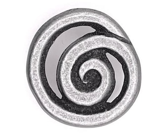 Whimsical Artistic Style Knob in Distressed Antique Pewter Single Hole Just Under 1 1/2&quot;