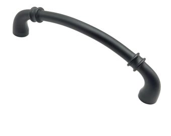 Arched Matte Black Handles with Bands 3 Sizes