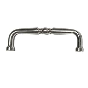 Brushed Nickel Beaded Wire Pull with Capped Ends Measures 3.5" at Center