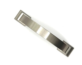 Brushed Nickel Arched or Curved and Square End Drawer or Cabinet Pull in Two Sizes 3 or 5 Inch Center to Center
