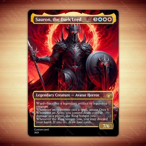 Sauron, the Dark Lord Foil Full Borderless Metal Proxy for