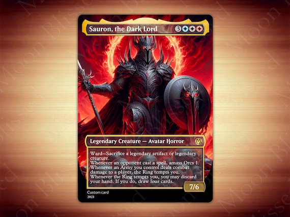 Sauron, the Dark Lord - PROXY FOIL MTG - Etsy Sauron, the Dark Lord - PROXY FOIL MTG - Etsy