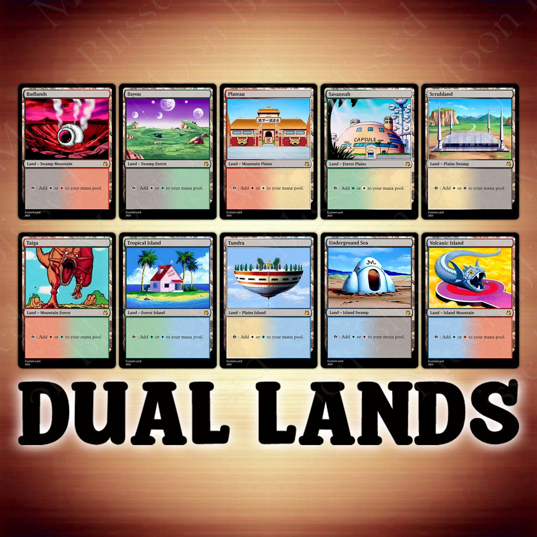 PROXY FOIL MTG Dual Lands: Badlands/bayou/plateau/savannah PROXY FOIL MTG Dual Lands: Badlands/bayou/plateau/savannah