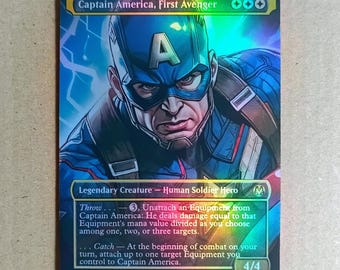 MTG SL マーベル 未開封 Captain America foil MTG Captain America RAINBOW FOIL Secret Lair x MARVEL Sealed