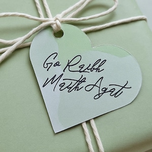 Etiquetas de agradecimento irlandesas, Go Raibh Maith Agat, etiquetas de coração em aquarela, etiquetas de lembrancinhas de casamento, idioma irlandês, gaélico, etiqueta de presente verde, conjunto com 10