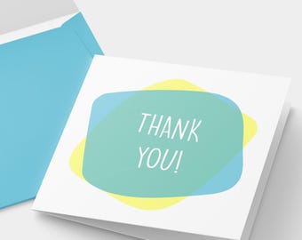 Biglietto di ringraziamento quadrato fatto a mano – Design moderno, cartoncino da 300 g/m², stampato in Irlanda