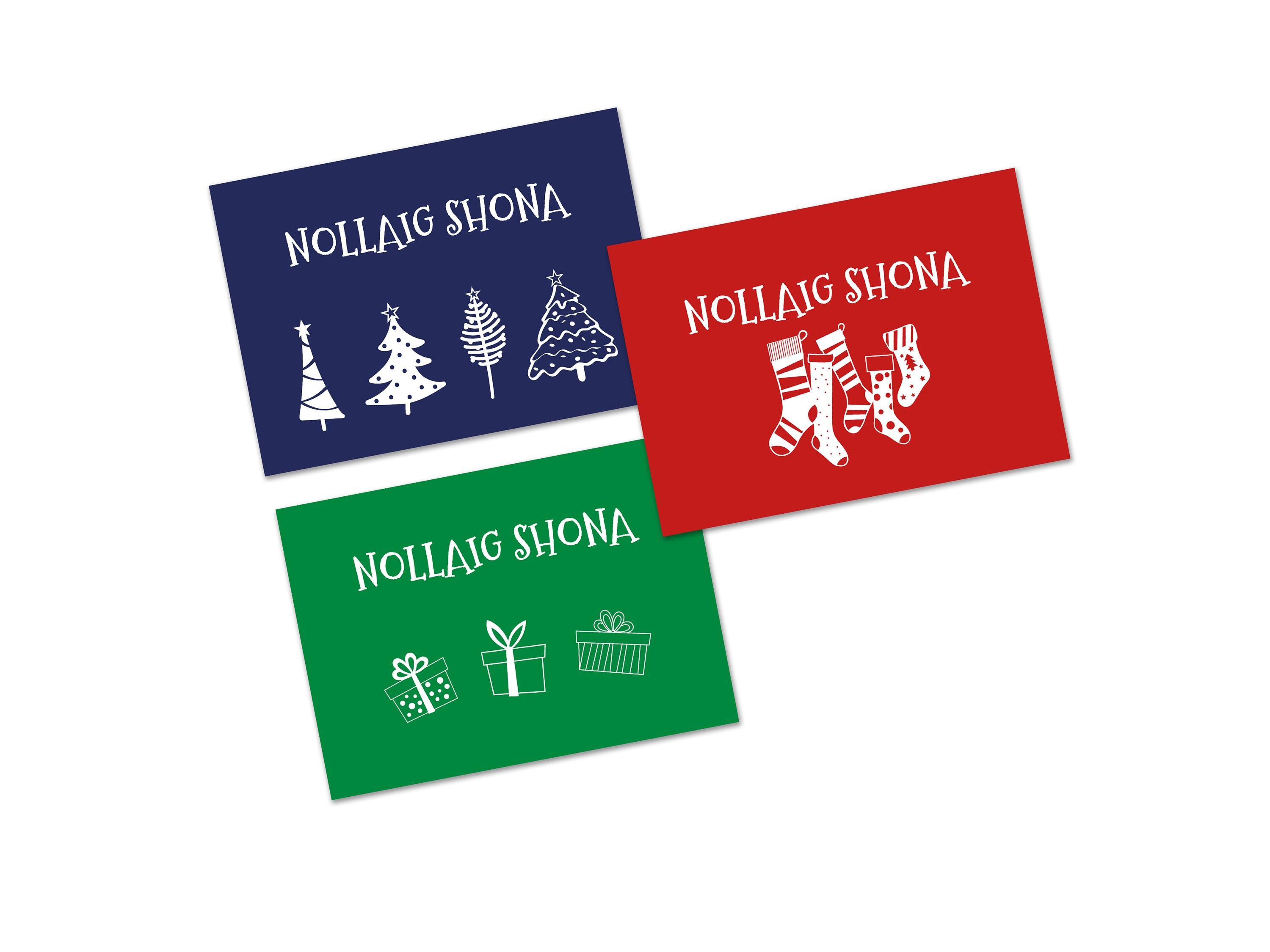 Nollaig Shona Christmas Card: Irish Gaelic Holiday Greetings, image size:3000x2250