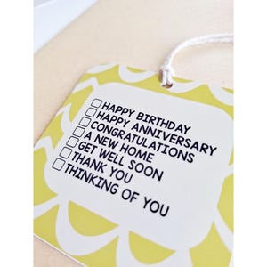 Etichette regalo universali per più occasioni, etichette regalo con lista di controllo, carta da regalo multiuso, regalo unisex, etichetta divertente, bomboniere per più eventi.
