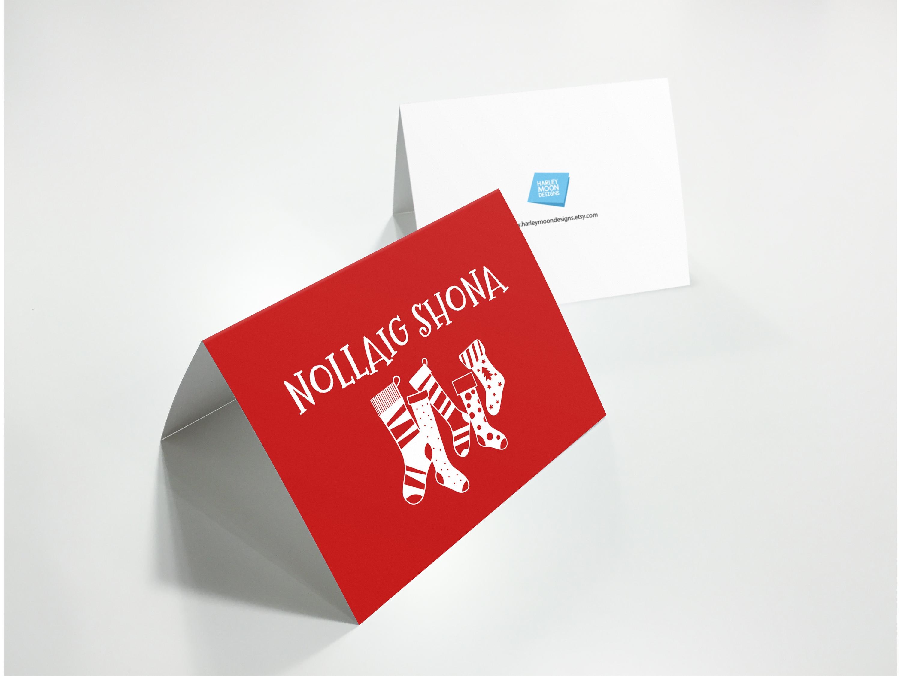Nollaig Shona Christmas Card: Irish Gaelic Holiday Greetings, image size:3000x2250