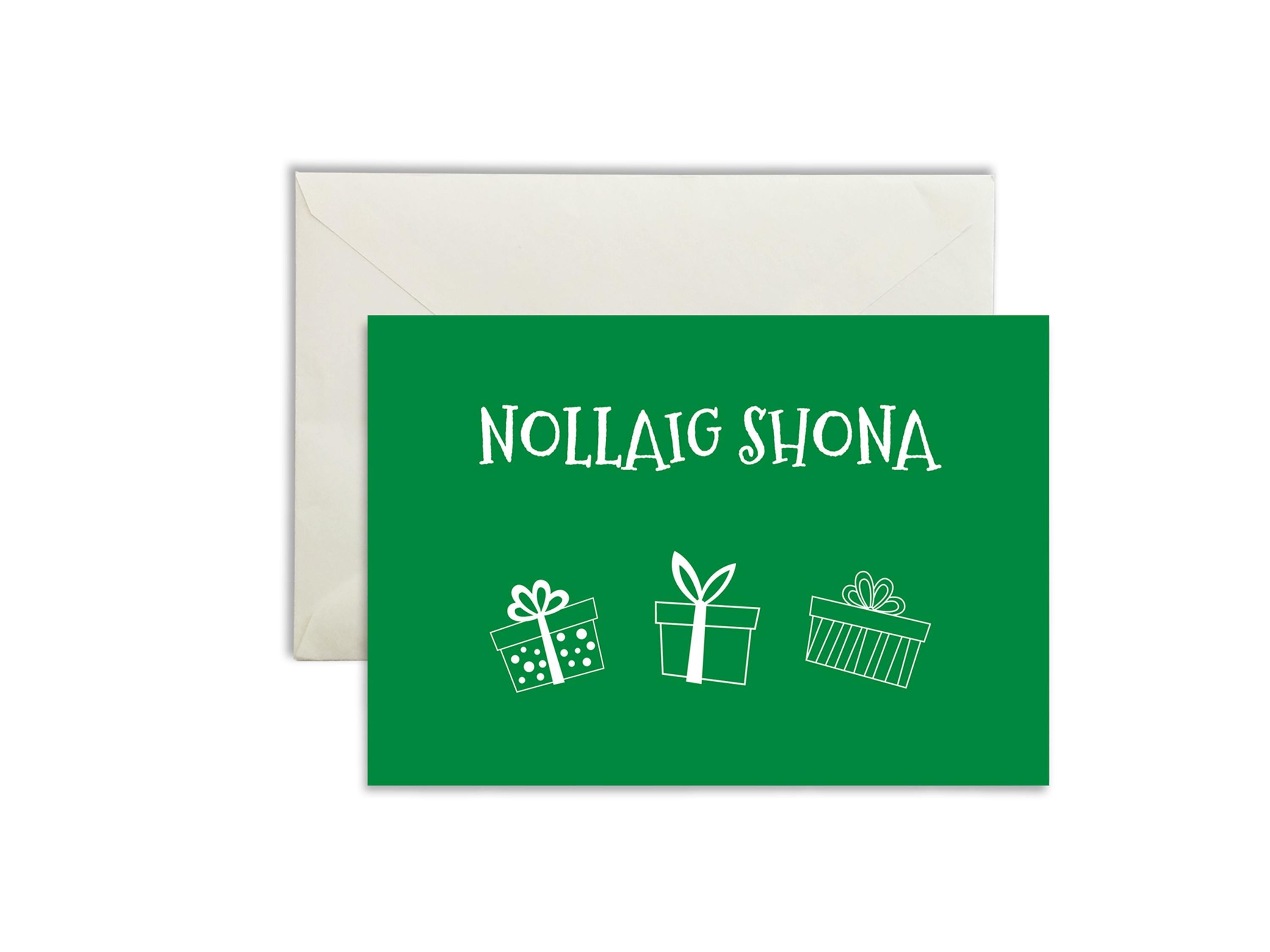 Nollaig Shona Christmas Card: Irish Gaelic Holiday Greetings, image size:3000x2250