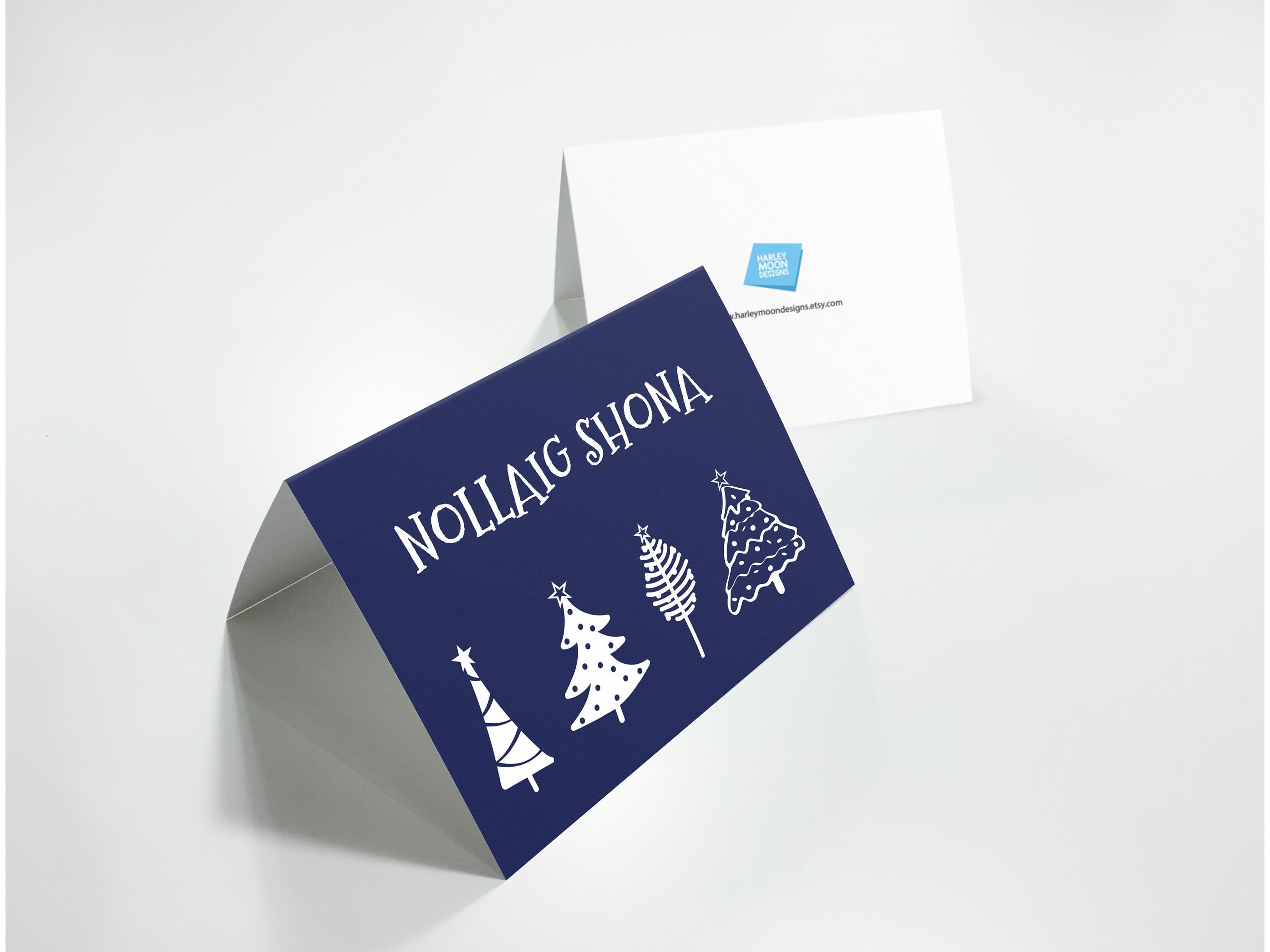 Nollaig Shona Christmas Card: Irish Gaelic Holiday Greetings, image size:3000x2250