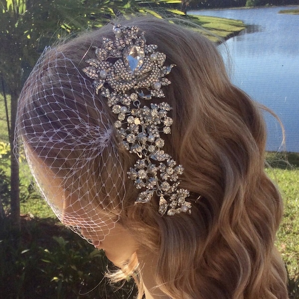 Rhinestone Bridal Crystal Headpiece, Crystal Rhinestone  Wedding Comb, Rhinestone Crystal Headband