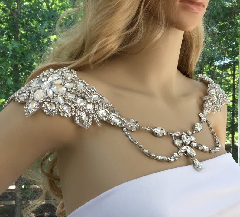 Crystal Bridal Necklace, Statement Wedding Necklace, Bridal Jewelry, Wedding Jewelry, CAROLE image 2