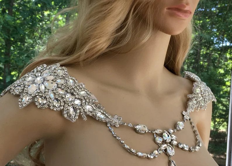 Crystal Bridal Necklace, Statement Wedding Necklace, Bridal Jewelry, Wedding Jewelry, CAROLE image 4