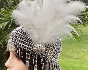 Art Deco Cloche Hat, Great Gatsby Vintage Style Cloche, Flapper Gatsby Headpiece, Gatsby Bridal Headpiece