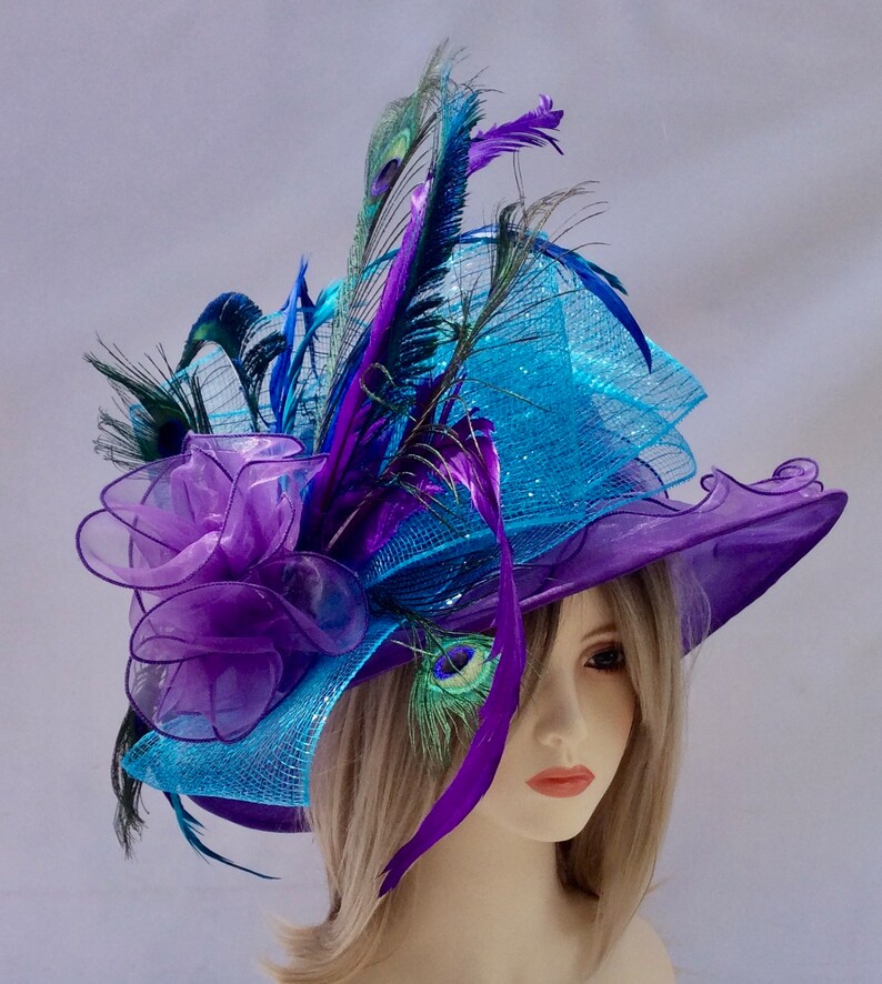 Wide Brim Hat, Ketucky Derby Hat, Hat For Church, Tea Party Hat,Bridesmaid Hat image 5