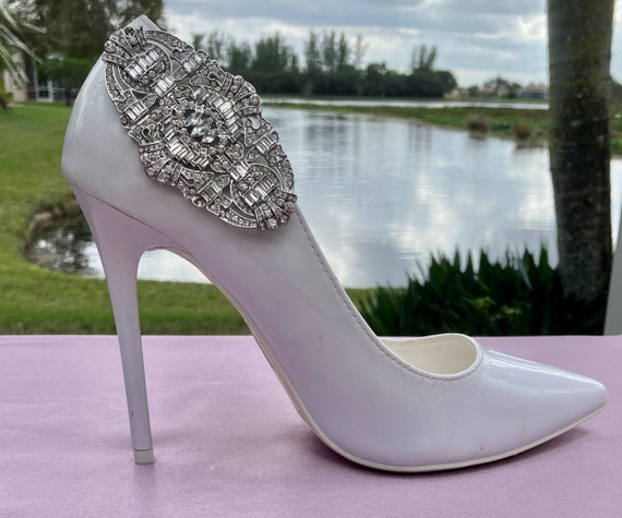 Bridal Wedding Shoe Accessory, Rhinestone Shoe Clips 