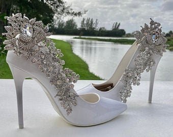 rhinestone bridal shoe clips - Oriane