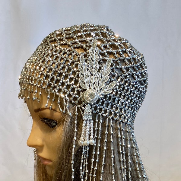 Downton Abbey Flapper Hat, Great Gatsby Era Headpiece, Retro Wedding Accessory