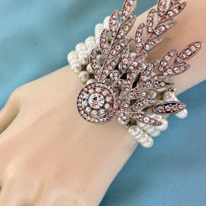 Art Deco Bracelet, Flapper Arm Cuff, Great Gatsby Rhinestone Bracelet, Roaring 20s Cuff, Bridal Wedding Cuff, Downton Abbey Jewelry