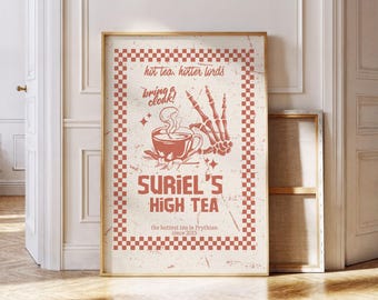 ACOTAR Suriel's High Tea Retro Print | Sarah J Maas Bookish Decor (Digital Download)