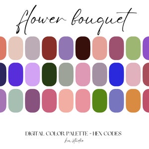 Flower Bouquet Digital Color Palette Color Chart Goodnotes Tool iPad ...