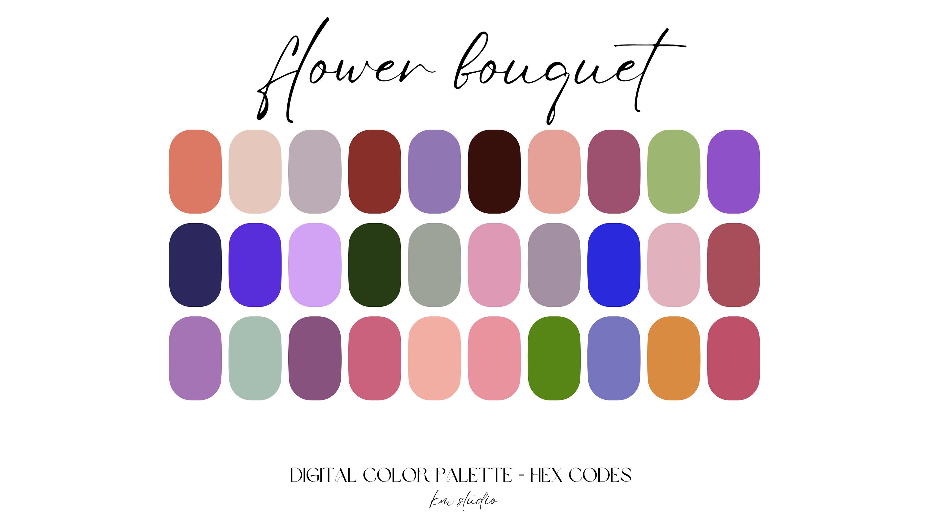 Flower Bouquet Digital Color Palette Color Chart Goodnotes Tool iPad ...