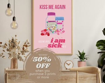 Kiss me until i am sick of it, The Cruel Prince,  Holly Black Bookish inspired Art Print, booktok, booklover, book poster, DIGITAL DOWNLOAD