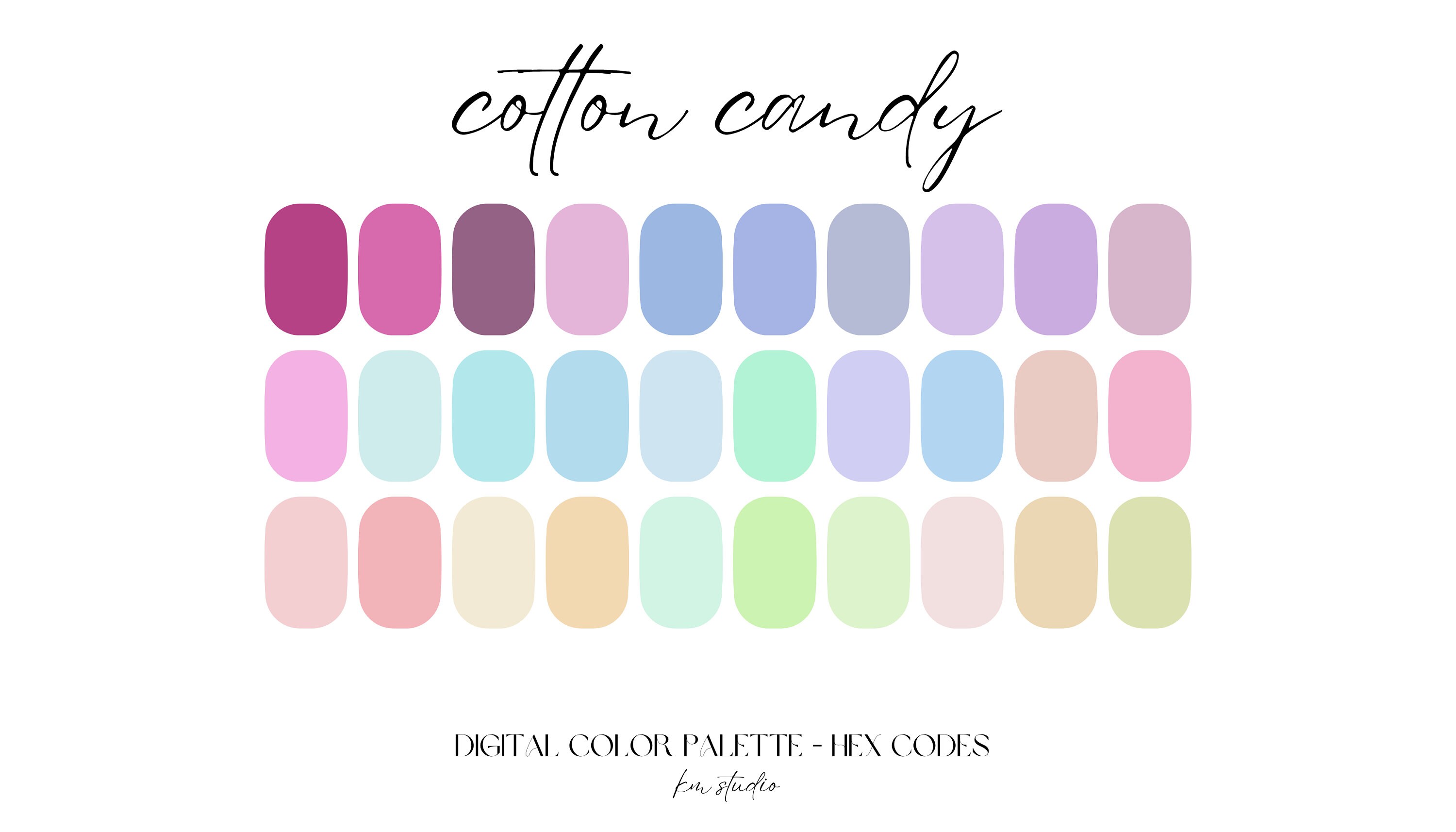 Cotton Candy Color Palette Color Chart Goodnotes Tool iPad Procreate
