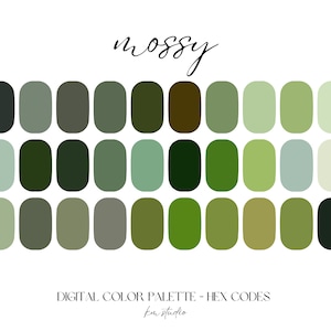 Mossy Digital Color Palette Color Chart Goodnotes Tool iPad Procreate ...