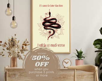 If I cannot be better than them, The Cruel Prince,  Holly Black Bookish inspired Art Print, booktok, booklover, book poster,DIGITAL DOWNLOAD