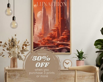 Lunathion crescent city, sarah j maas inspired, art print, bookish quote, boho print, booktok, acotar print DIGITAL DOWNLOAD