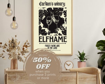 Cardan's winery, The Cruel Prince,  Holly Black Bookish inspired Art Print, booktok, booklover, book poster, bookish gift, DIGITAL DOWNLOAD