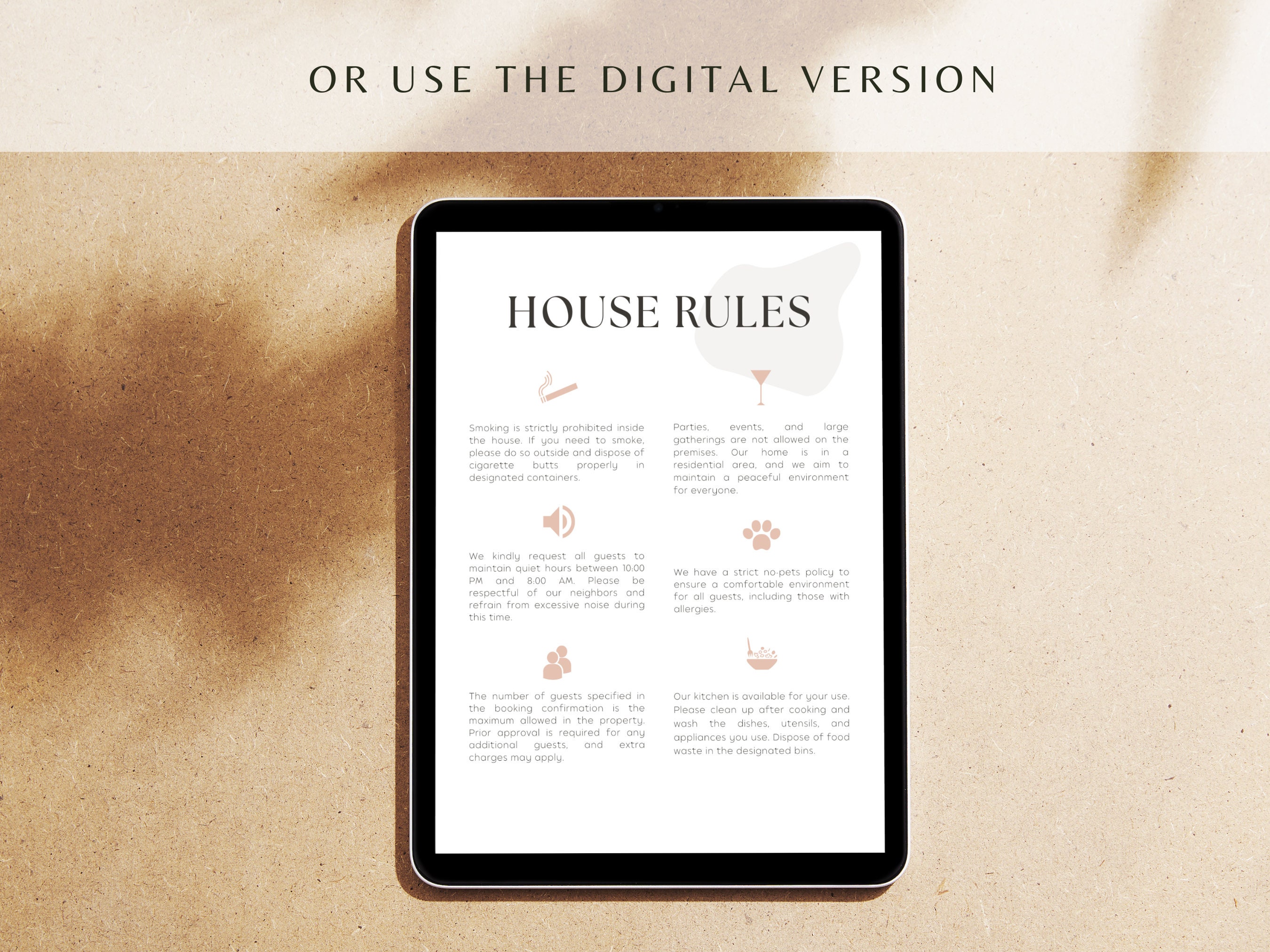 Rules Airbnb Printable Canva Template for Airbnb Hosts Essential House