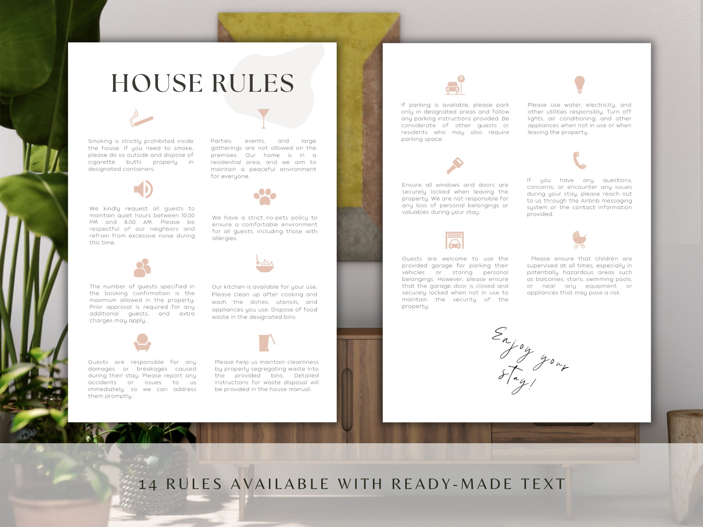 Rules Airbnb Printable Canva Template for Airbnb Hosts Essential House