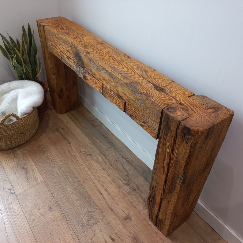 Buy Reclaimed Wood Console Table Drawer & Dovetail Joint Online in