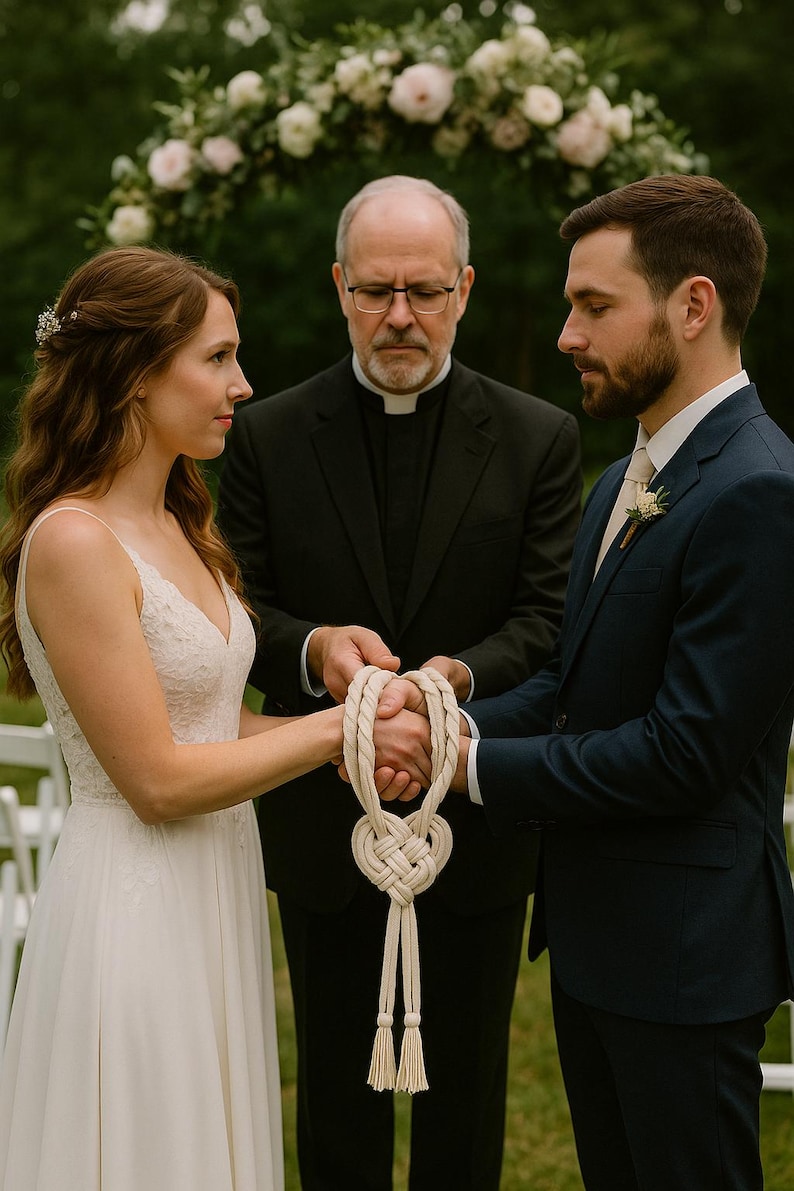 Braided Handfasting Cord With Heart Knot – Boho Wedding Ceremony Rope ...