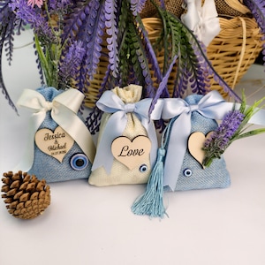 Lavender Sachets Rustic Wedding Favor - Eco Friendly Wedding Favor - Boho Bridal Shower Gift - Personalized Lavender Bag