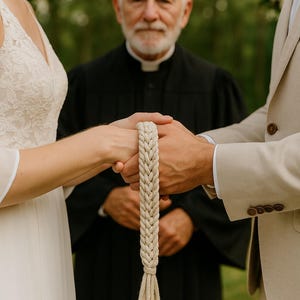 Braided Handfasting Cord with Heart Knot – Boho Wedding Ceremony Rope – Custom Macrame Unity Cord – Celtic Ritual Accessory