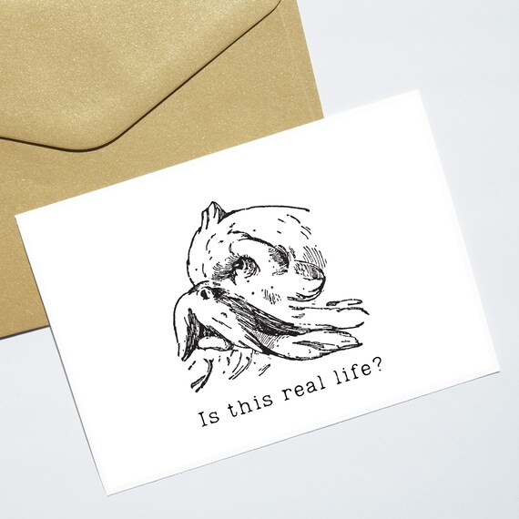 Printable Greeting Card Meme Funny Weird Card Quote Black Etsy