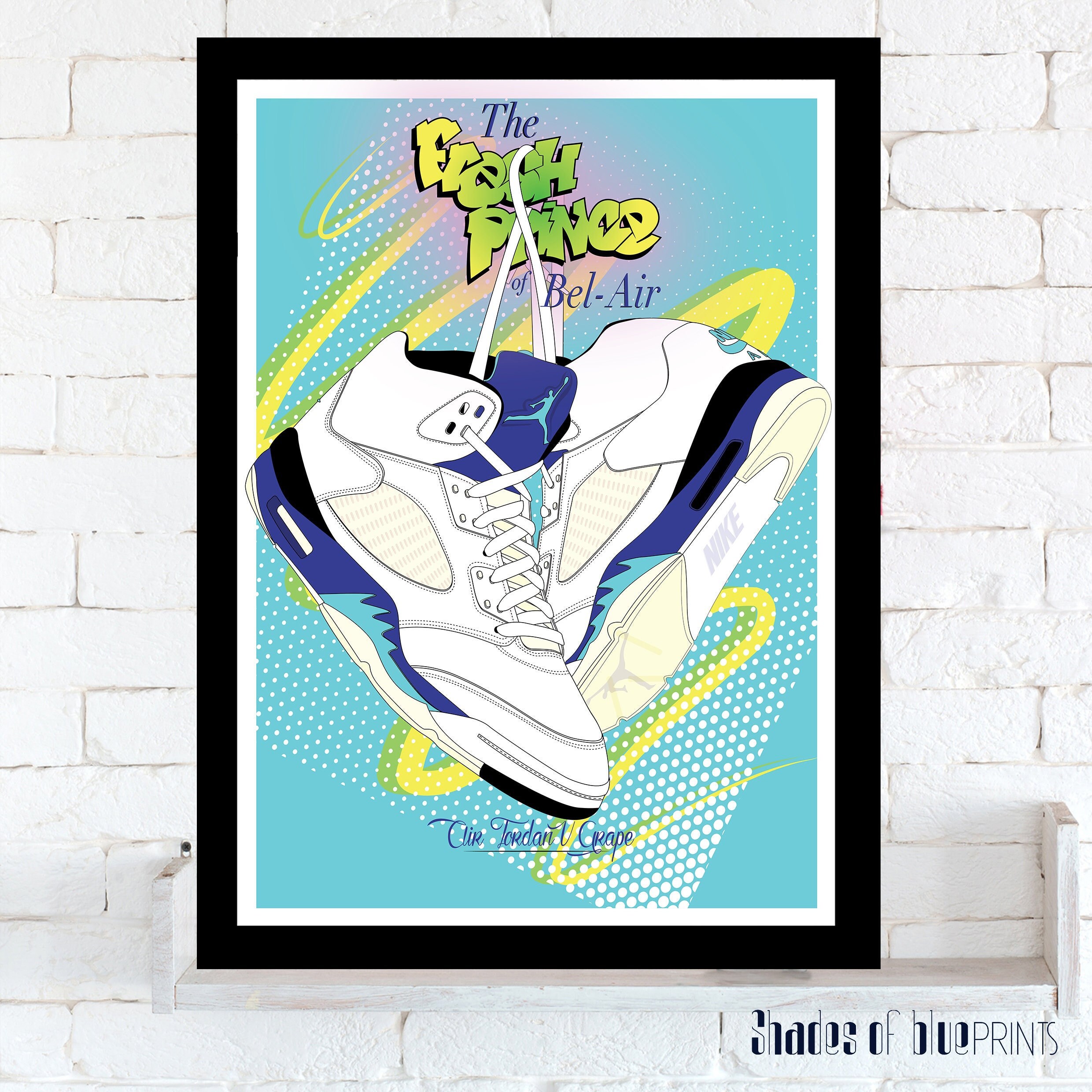 The Fresh Prince of Bel Air - Nike Air Jordan V Grapes - Impression giclée