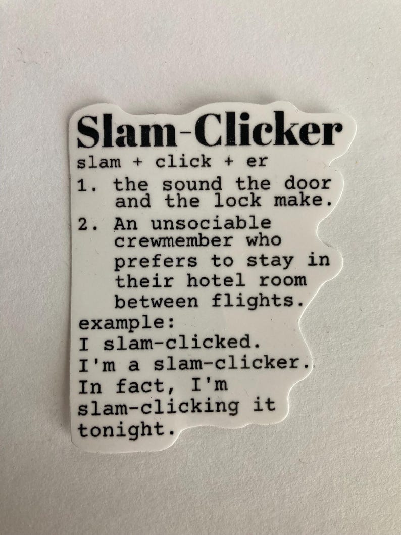 Click Sound Sticker Slam Clicker Vinyl Sticker | Flight Attendant Gift - Etsy
