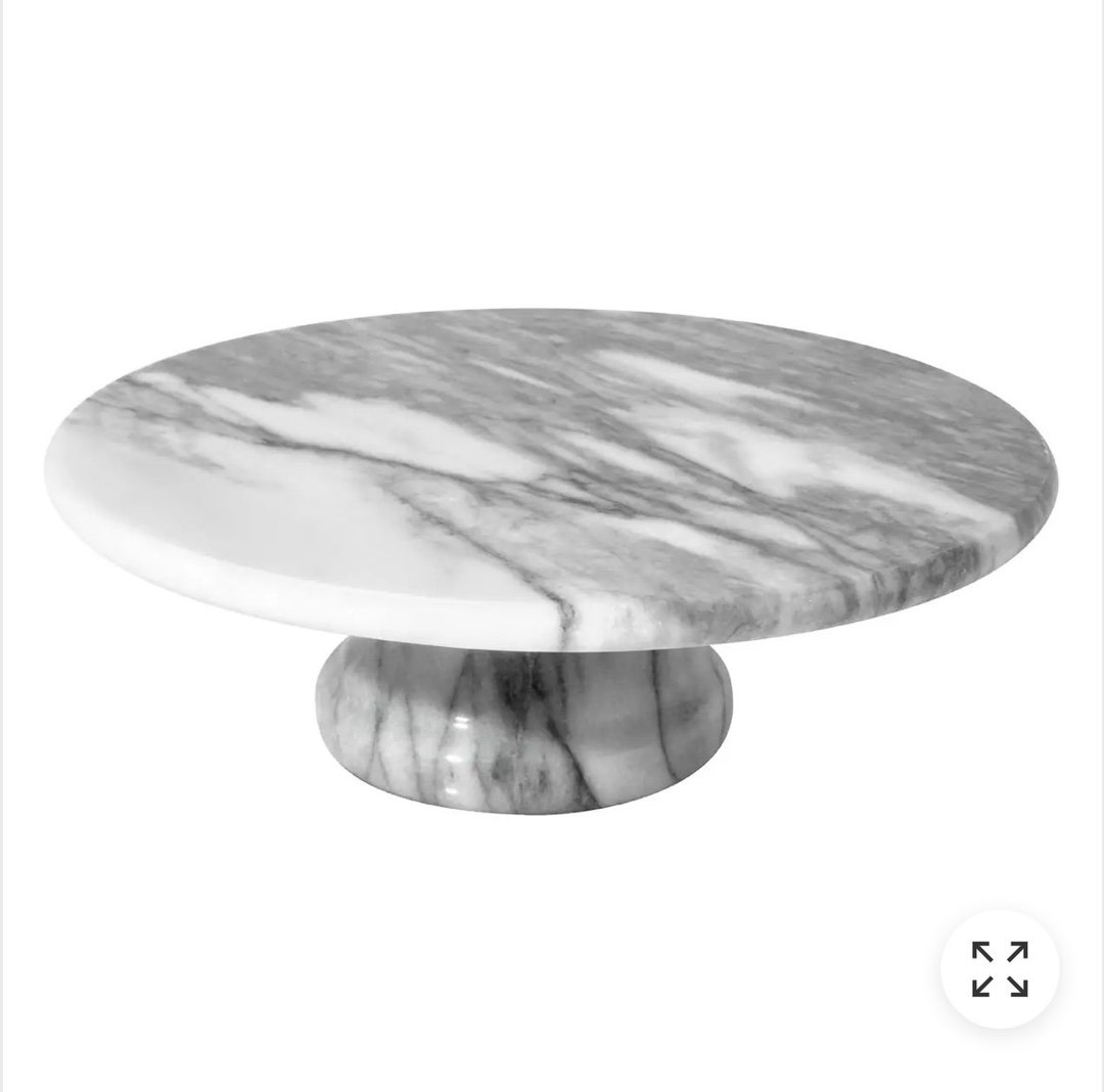 White Marble Cake Stand Etsy