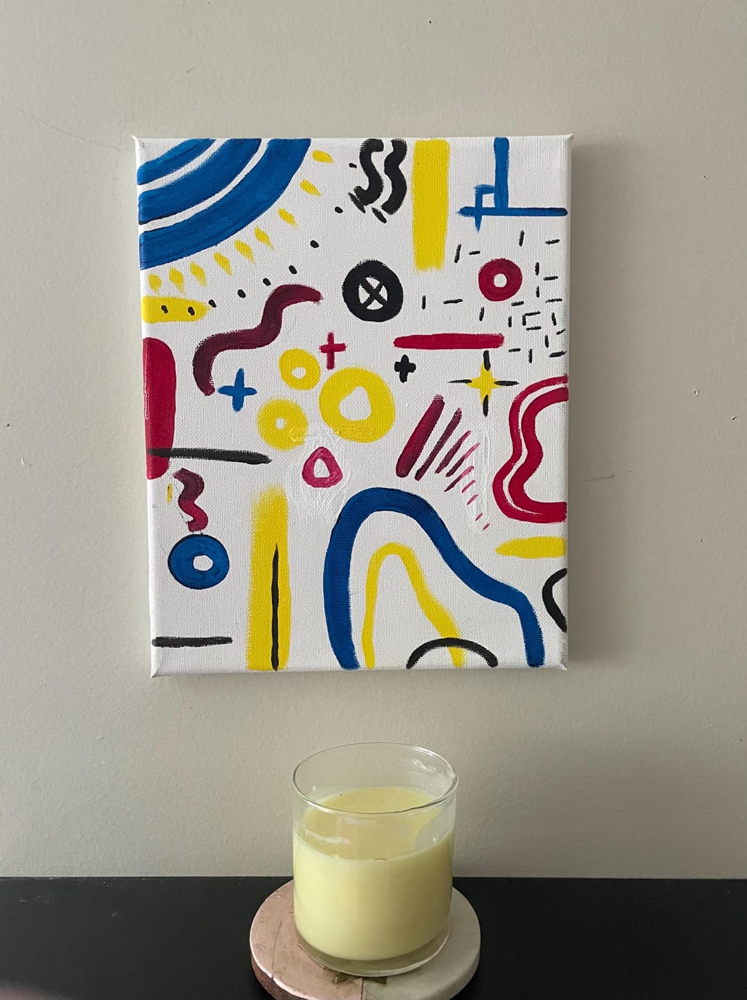 Abstract Primary Colors Art 10x8 Acrylic on Stretched Canvas - Etsy