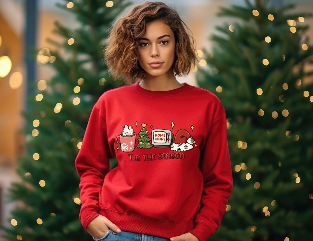 Tis The Season Mastiff Arbre De Noël Pour Maman Papa Mignon Sweatshirt