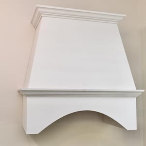 36&quot;x33-1/2&quot; Custom Handcrafted Wood Range Hood, EASY INSTALL, Primed Ready to Paint, Vent Hood, Tapered Design, Farmhouse, Shipping NOT free